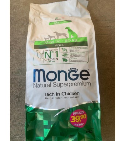 Monge Natural Superpremium Maxi Adult Ricco di Pollo - 12KG