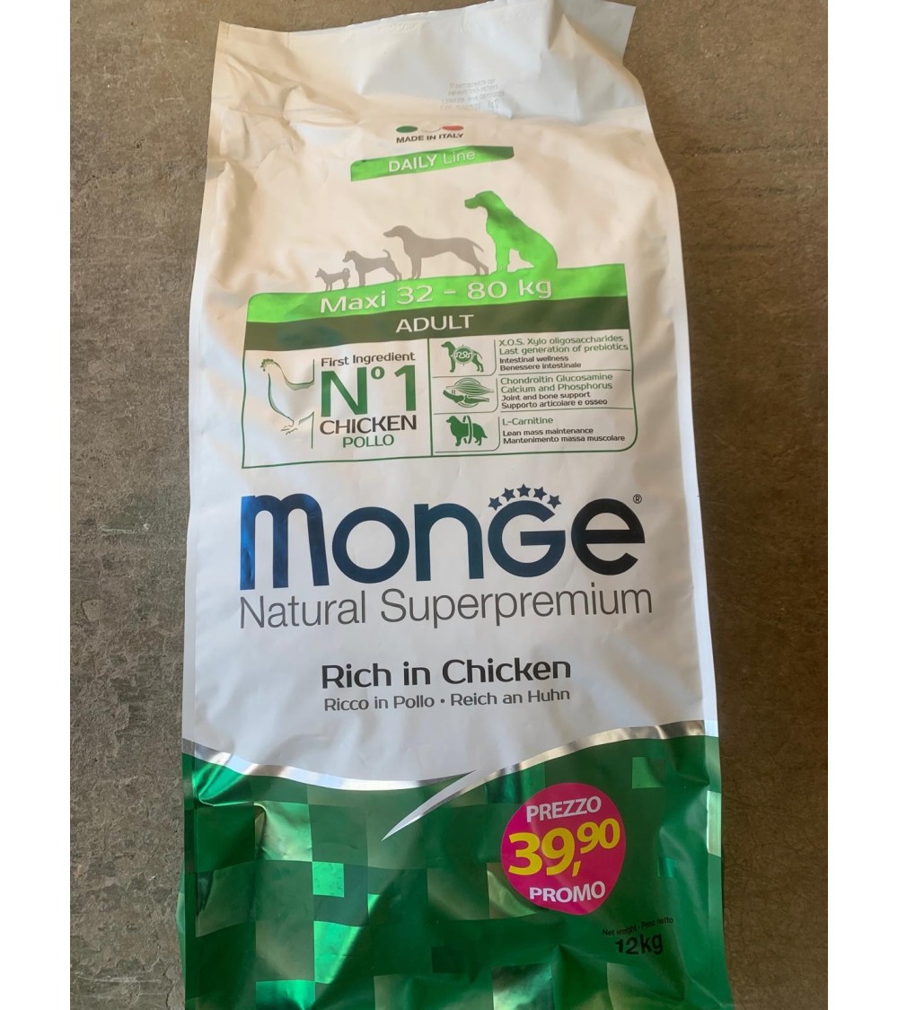 Monge Natural Superpremium Maxi Adult Ricco di Pollo - 12KG