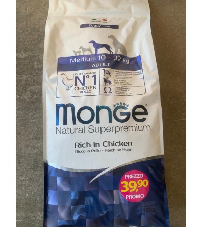Monge Natural Superpremium Medium Adult Ricco di Pollo - 12KG